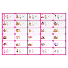 Candyland Theme School Labels Sticker Sheet